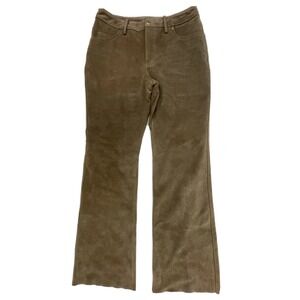 Harley Davidson‎ Womens Brown Beige Suede Leather Pants Size 6 Lined 97093-93VW